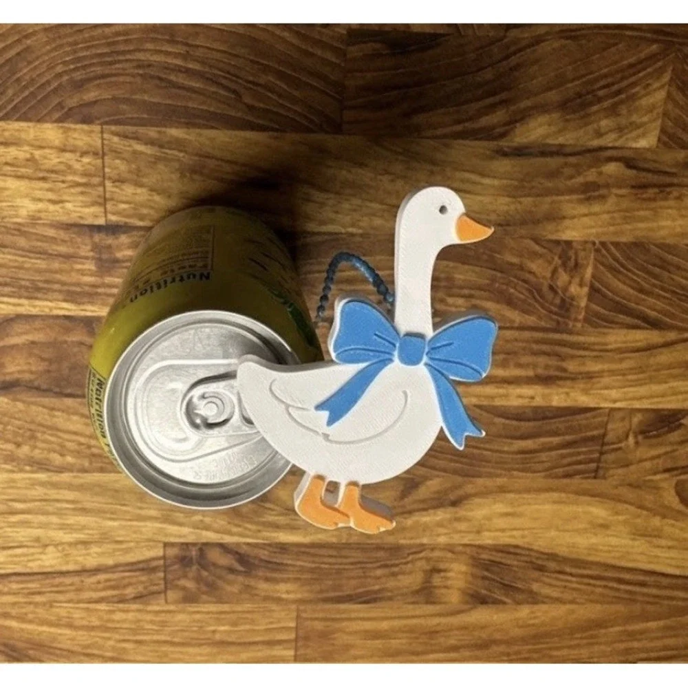 Vintage Goose Style Blue Bow Can Pop Top Keychain Nail Saver 3D Print